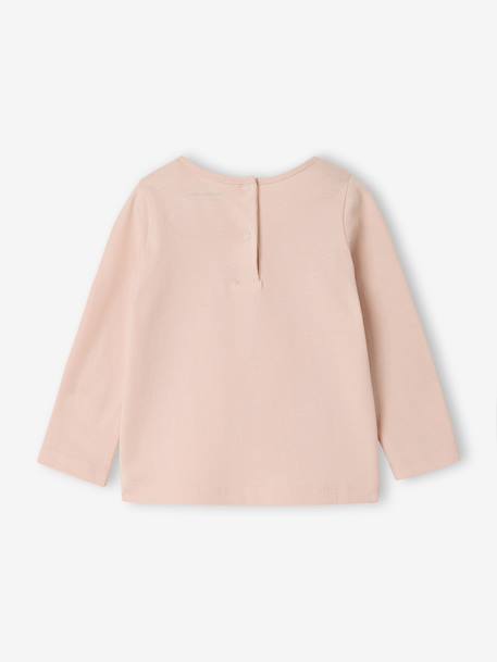 Babyshirt met lange mouwen en hart grijsblauw+lichtroze - vertbaudet enfant 