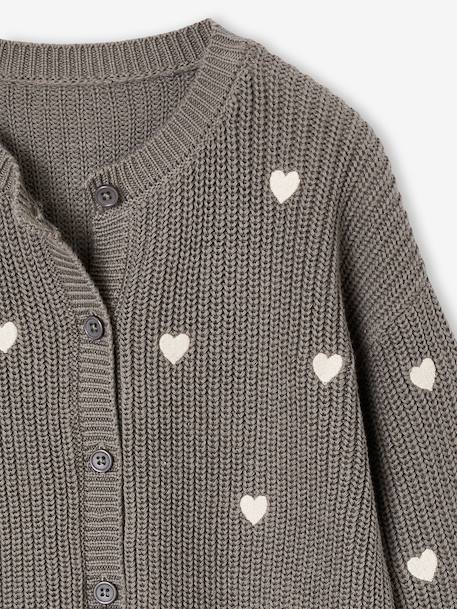 Meisjesvest met versieringen ecru+grijsblauw+olijf+rouge+vanille - vertbaudet enfant 