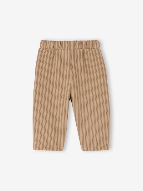 Wijde babybroek voor jongens beige+smaragdgroen - vertbaudet enfant 