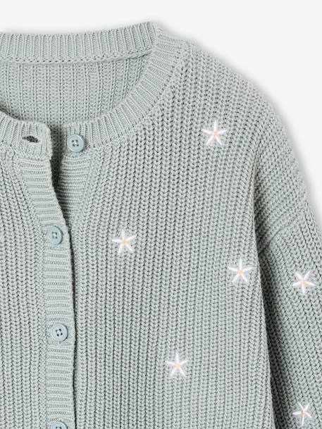 Meisjesvest met versieringen ecru+grijsblauw+olijf+rouge+vanille - vertbaudet enfant 