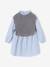 Hemdjurk met 2-in-1 effect voor meisjes ecru+gemêleerd grijs+marineblauw - vertbaudet enfant 