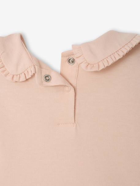 Baby T-shirt met lange mouwen en claudinekraag blauwgroen+lichtbeige+lichtroze - vertbaudet enfant 