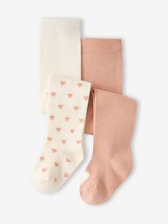 -Set van 2 paar maillots met hartjes voor babymeisjes