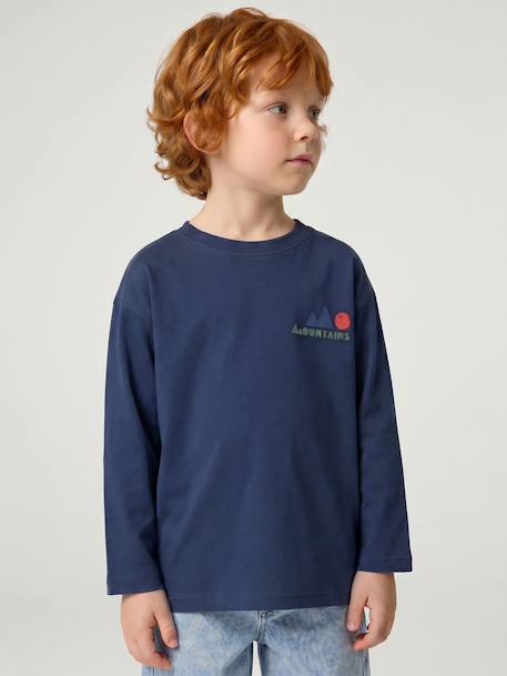 Jongensshirt met lange mouwen dennen+oceaanblauw+okergeel - vertbaudet enfant 