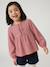 Meisjesblouse met lange mouwen ecru+rouge - vertbaudet enfant 
