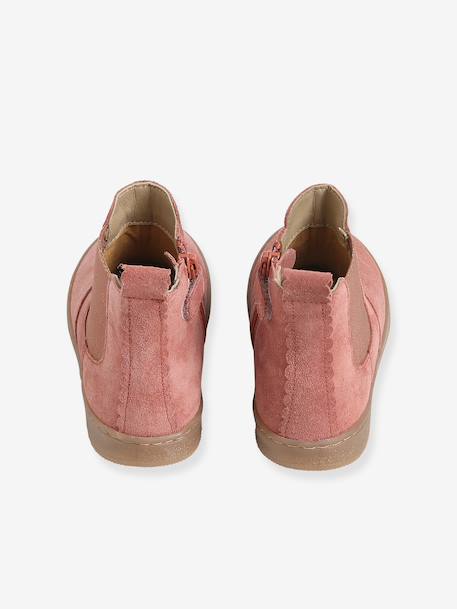 Leren meisjeslaarzen beige+brons+bruin+groen+kameel+marineblauw+oudroze - vertbaudet enfant 