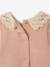 Babyjurk van sweater met gehaakte kraag groen+roze (poederkleur) - vertbaudet enfant 