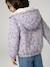Omkeerbare windjack met capuchon voor meisjes, luipaard/sherpa beige+vanille - vertbaudet enfant 