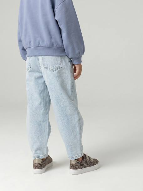Ballonjeans meisje gebleekt denim+middenblauw - vertbaudet enfant 