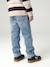Rechte jeans voor jongens met omslag ongewassen denim+stone - vertbaudet enfant 