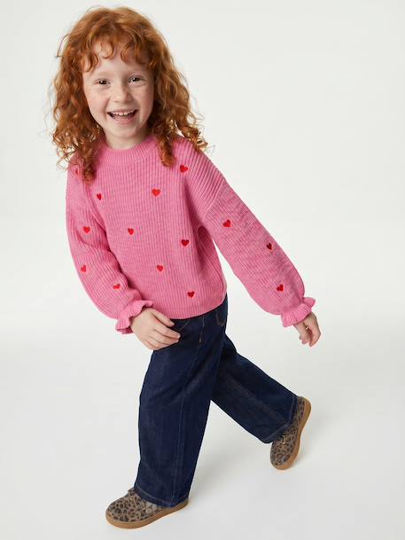 Meisjestrui met hartjes ecru+marineblauw+rozen - vertbaudet enfant 