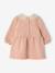 Babyjurk van sweater met gehaakte kraag groen+roze (poederkleur) - vertbaudet enfant 