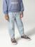 Ballonjeans meisje gebleekt denim+middenblauw - vertbaudet enfant 