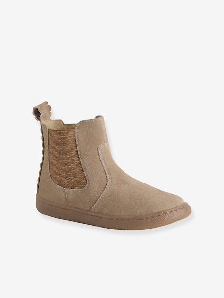 Leren meisjeslaarzen beige+brons+bruin+groen+kameel+marineblauw+oudroze - vertbaudet enfant 