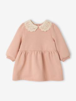 Baby-Babyjurk van sweater met gehaakte kraag