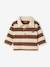 Gestreept polo t-shirt voor baby's met lange mouwen cacao+grijsblauw - vertbaudet enfant 