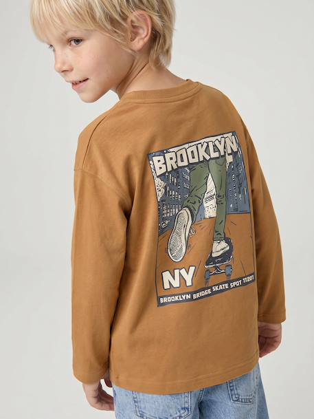 Jongensshirt met lange mouwen dennen+oceaanblauw+okergeel - vertbaudet enfant 