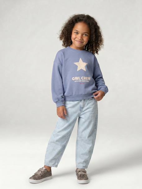 Ballonjeans meisje gebleekt denim+middenblauw - vertbaudet enfant 