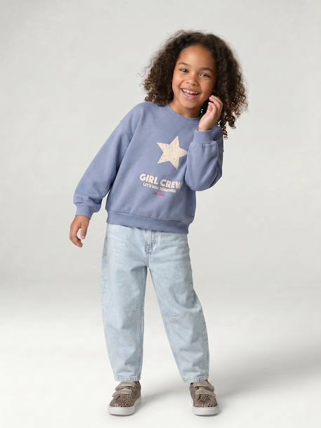 Ballonjeans meisje gebleekt denim+middenblauw - vertbaudet enfant 