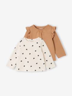 -Set van 2 T-shirts baby Basics met lange mouwen