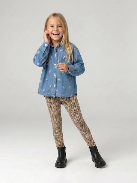 Set van 3 meisjesleggings inktblauw+vanille - vertbaudet enfant 