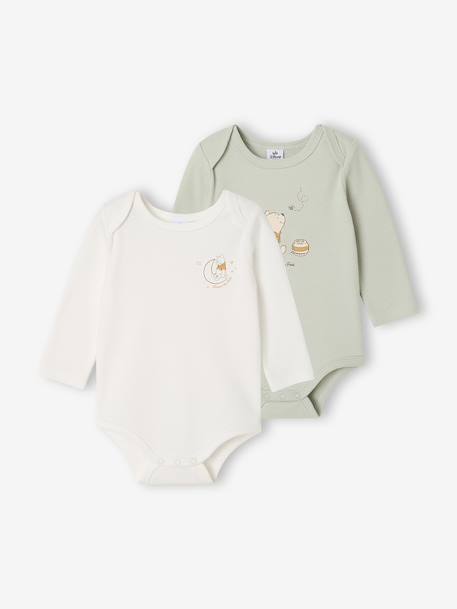 Set van 2 rompertjes WINNIE THE POOH blauwgroen - vertbaudet enfant 