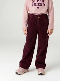 -Ruime ribfluwelen paperbag-stijl broek voor meisjes 