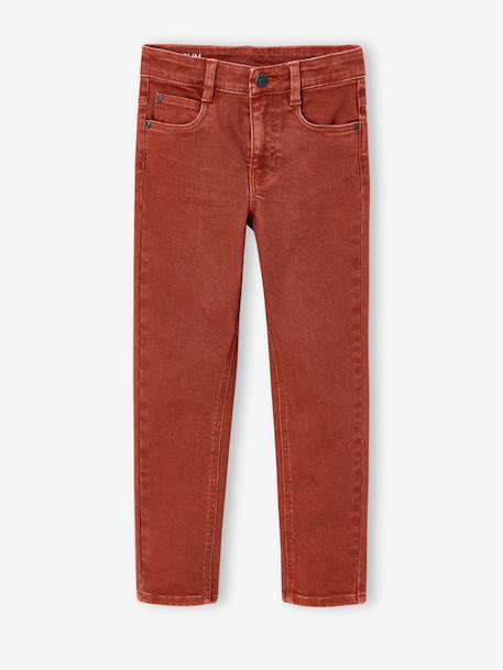Gekleurde slim fit MorphologiK MEDIUM jongens beige+klei+nachtblauw+petrolblauw+roest+terracottategel+zwart - vertbaudet enfant 