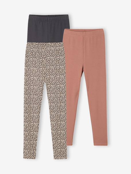 Set van 3 meisjesleggings inktblauw+vanille - vertbaudet enfant 