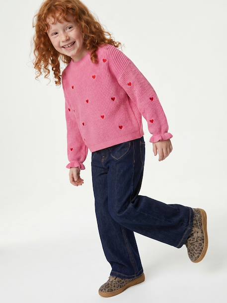 Meisjestrui met hartjes ecru+marineblauw+rozen - vertbaudet enfant 