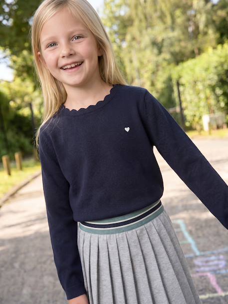 Meisjestrui BASICS personaliseerbaar framboos+gemêleerd beige+groengrijs+marineblauw+pioenroos - vertbaudet enfant 