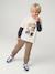 Joggingbroek jongen met print beige+dennen+marineblauw - vertbaudet enfant 