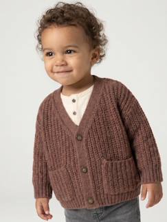 -Babyvestje met V-hals van grof gebreide stof