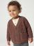 Babyvestje met V-hals van grof gebreide stof chocoladebruin+grijsblauw - vertbaudet enfant 