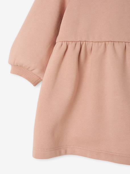 Babyjurk van sweater met gehaakte kraag groen+roze (poederkleur) - vertbaudet enfant 