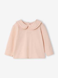 -Baby T-shirt met lange mouwen en claudinekraag
