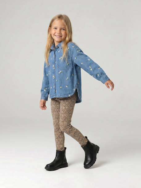 Set van 3 meisjesleggings inktblauw+vanille - vertbaudet enfant 