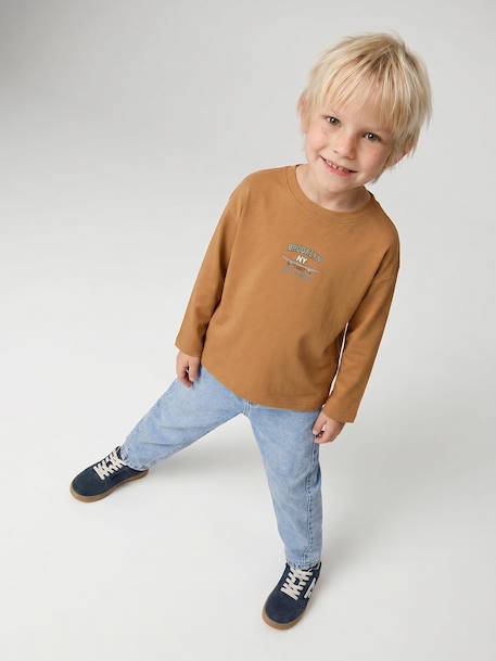 Jongensshirt met lange mouwen dennen+oceaanblauw+okergeel - vertbaudet enfant 