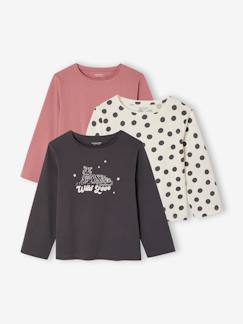 -Set van 3 BASICS meisjesshirts met lange mouwen