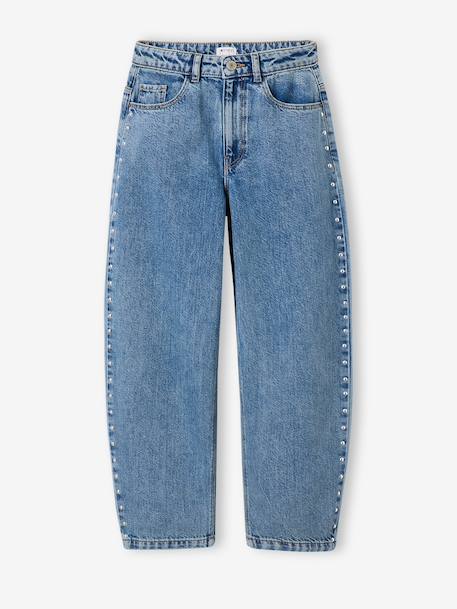 Ballonjeans voor meisjes middenblauw - vertbaudet enfant 