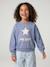 Meisjessweater met ronde hals chambrayblauw+gemêleerd grijs - vertbaudet enfant 