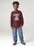 Jongensshirt met lange mouwen bordeauxrood+gemêleerd wit+leigrijs - vertbaudet enfant 