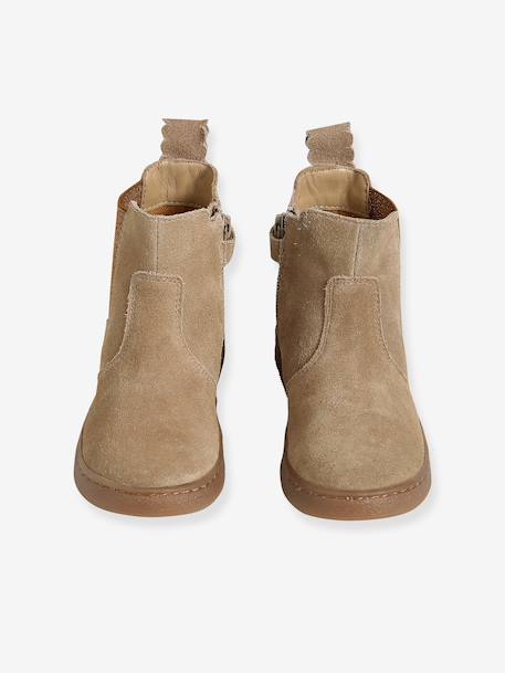 Leren meisjeslaarzen beige+brons+bruin+groen+kameel+marineblauw+oudroze - vertbaudet enfant 