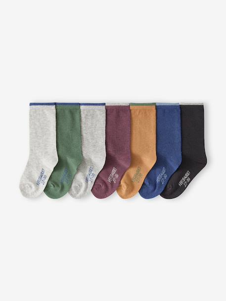 Set van 7 paar jongenssokken Oeko-Tex® beige+chocoladebruin+gemêleerd grijs - vertbaudet enfant 