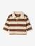 Gestreept polo t-shirt voor baby's met lange mouwen cacao+grijsblauw - vertbaudet enfant 