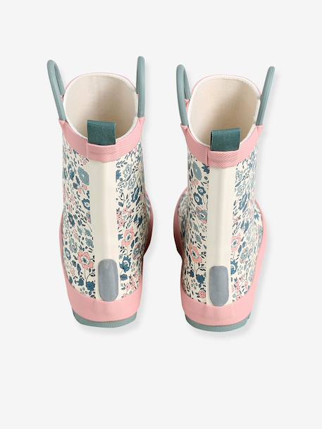 Rubberen regenlaarzen met print voor kinderen, kleutercollectie blauw, bedrukt+ecru+veel roze - vertbaudet enfant 