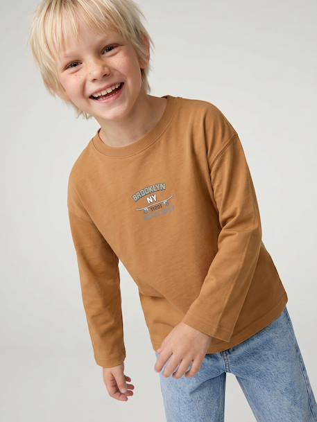 Jongensshirt met lange mouwen dennen+oceaanblauw+okergeel - vertbaudet enfant 