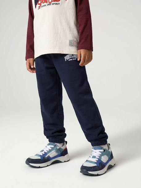Joggingbroek jongen met print beige+dennen+marineblauw - vertbaudet enfant 