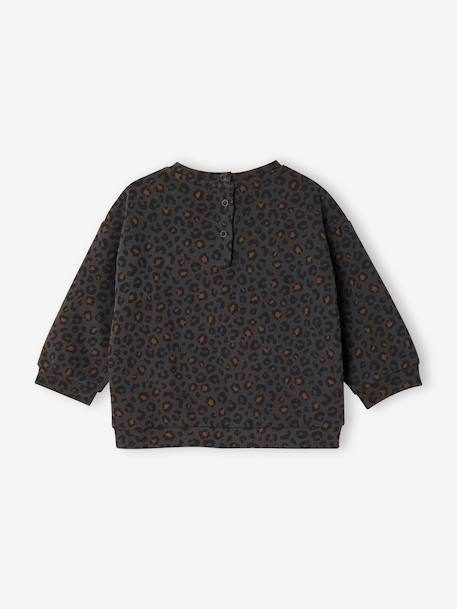 Babysweater met luipaardprint capsulecollectie moeder-dochter ENVIE DE FRAISE beige+donkergrijs - vertbaudet enfant 
