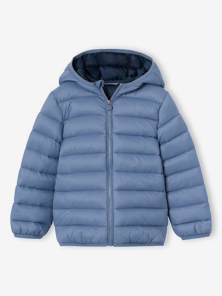 Lichte donsjas met capuchon jongen bordeauxrood+grijsblauw+hazelnoot+marineblauw+middenblauw+olijf+pecannoot+rood+smaragdgroen+zwart - vertbaudet enfant 